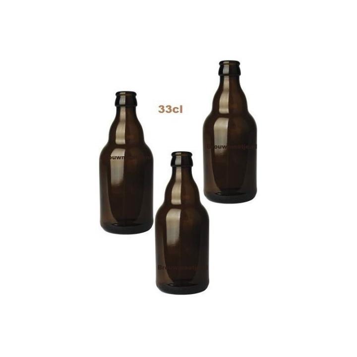 Bierfles Steinie 33 Cl, Bruin, 26 Mm per stuk