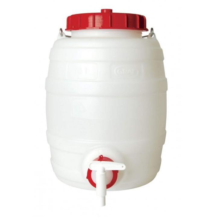 Drankvat Kunststof Rond +deksel +kraan 15 L