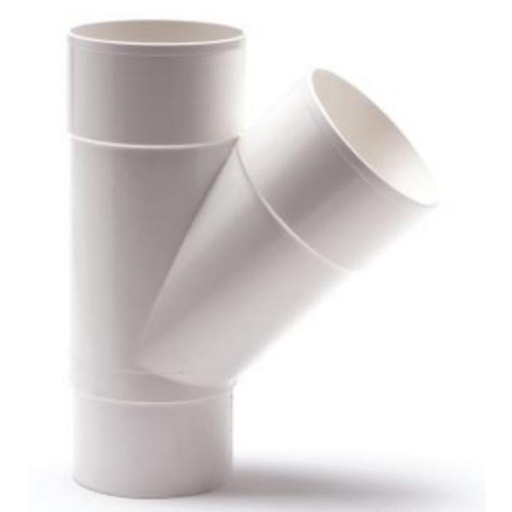PVC HWA T-stuk 45° wit