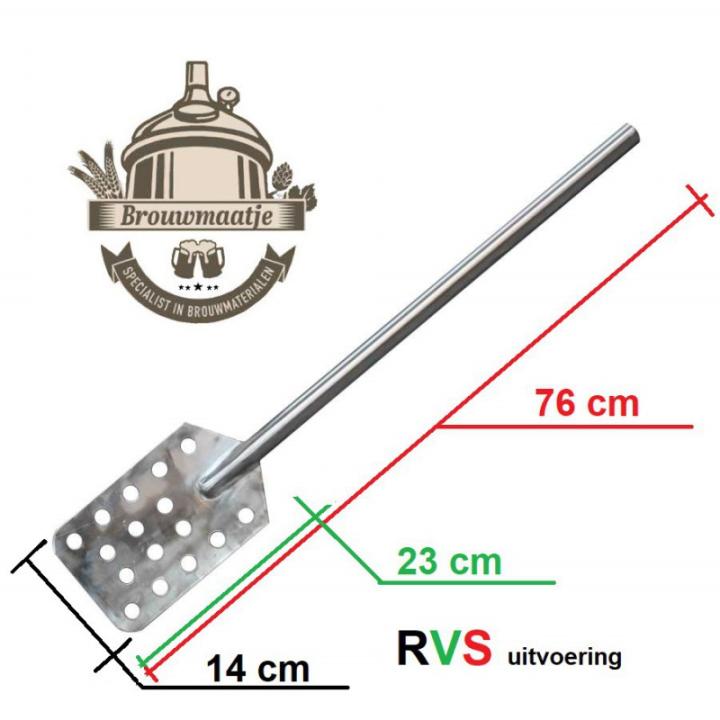 Roerspaan Rvs+ gaten 76Cm