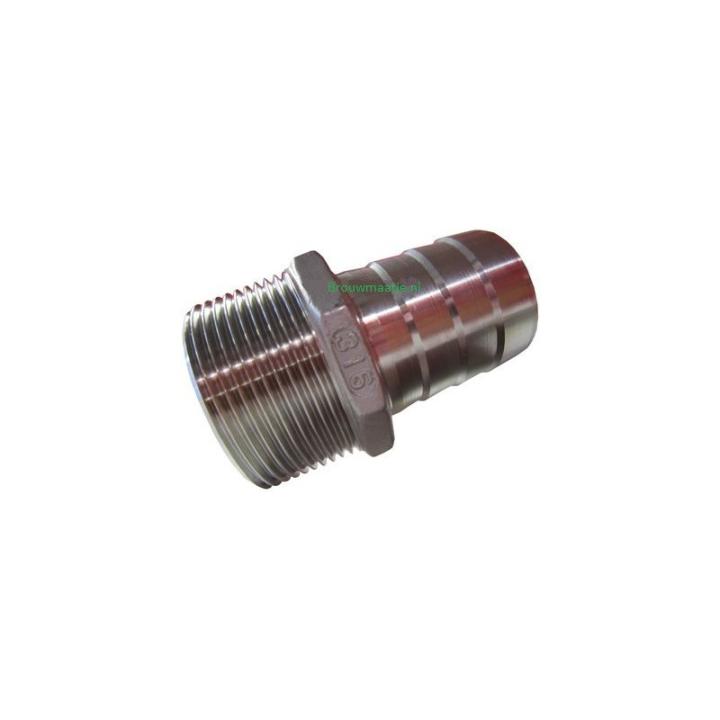 Slangpilaar RVS 1/2x13.0mm buitendraad