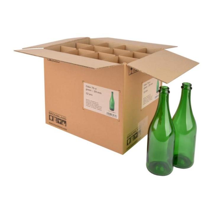 Ciderfles 75 Cl, 560 G, Groen, 29 Mm, Doos 12 St.