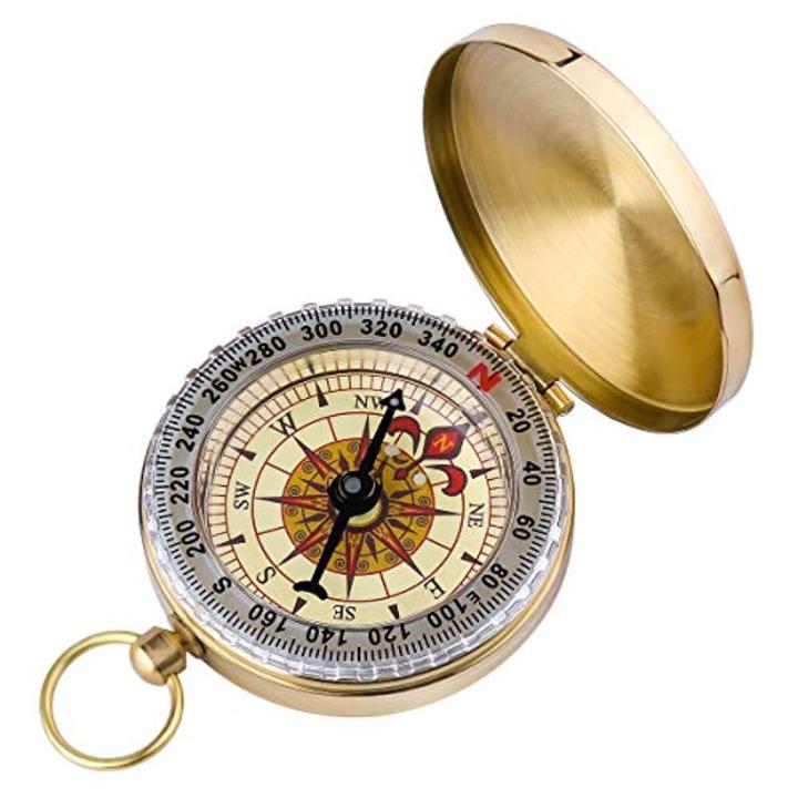 Zakkompas, waterdicht messing kompas, met lichtgevende cijfers