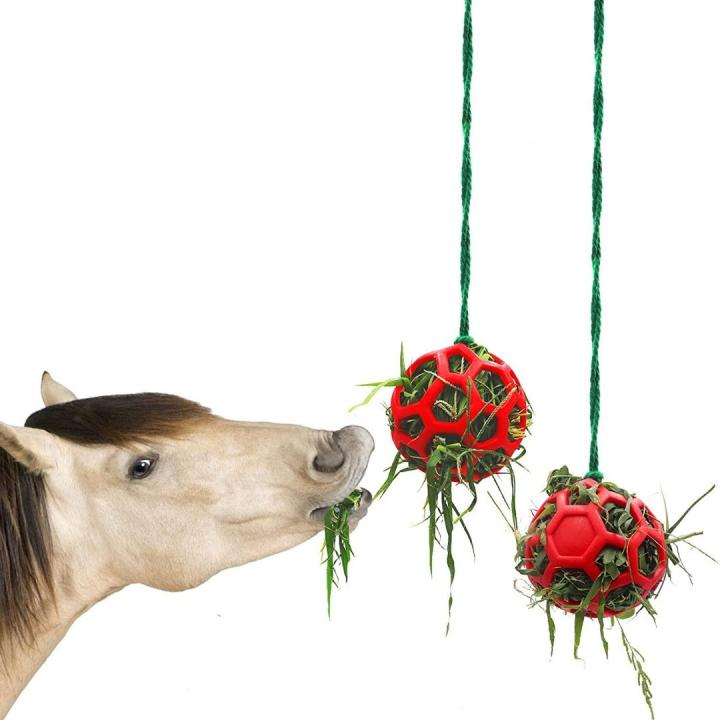 Paardentraktatiebal voor stressvermindering en paarden speelgoed tegen verveling - 2 stuks - Rood