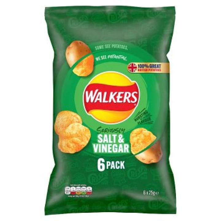 Walkers Salt & Vinegar 6-Pack