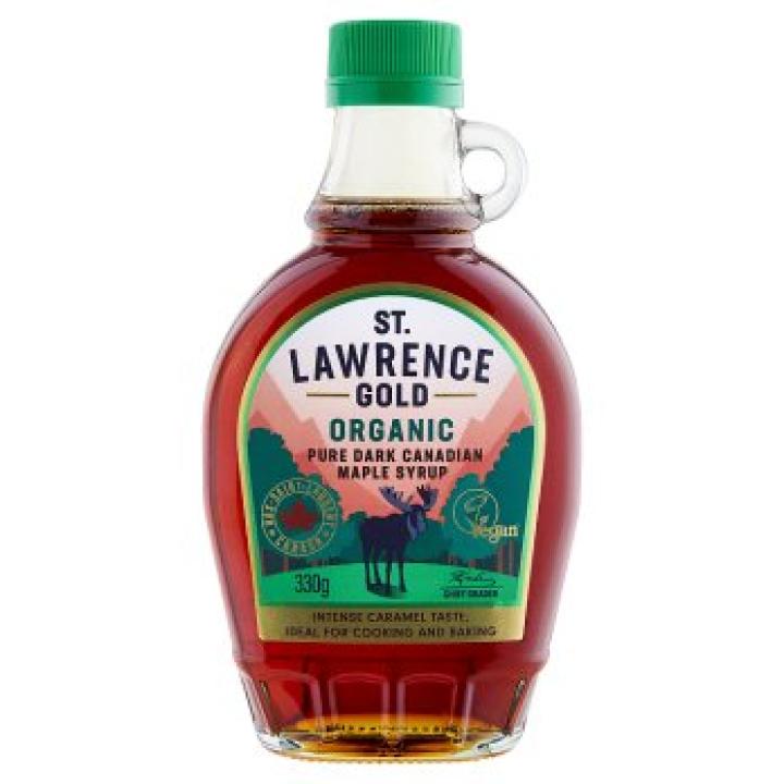 St. Lawrence Gold Organic Pure Dark Canadian Maple Syrup, 330g