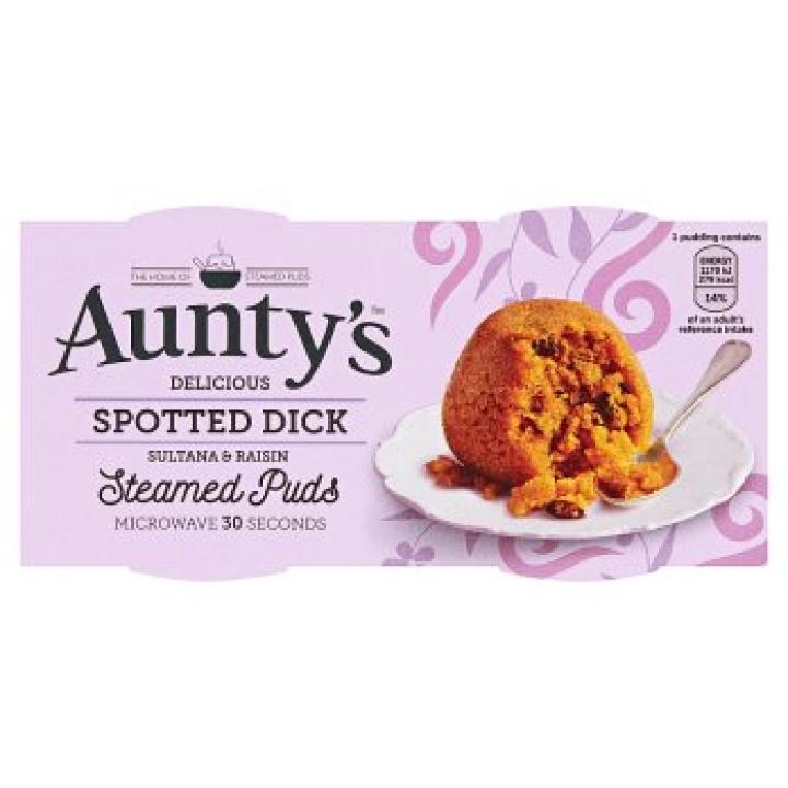 Aunty's Spotted Dick Sultana & Raisin Steamed Puds 2 x 95g