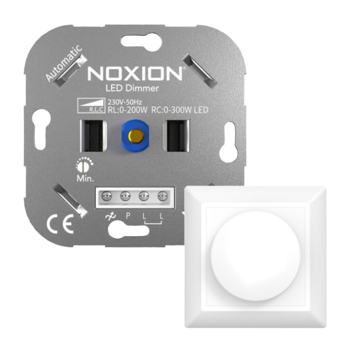 Noxion Automatische LED Dimmer Schakelaar RLC 0-300W 220-240V met afdekplaat