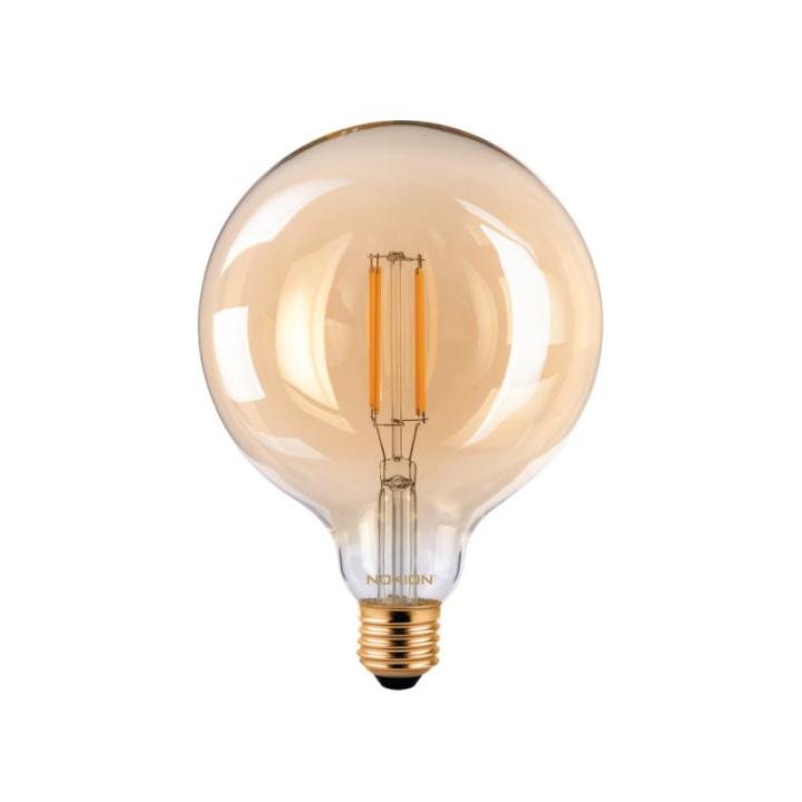 Noxion LED E27 Globe Amber 125mm 8W 710lm | Dimbaar