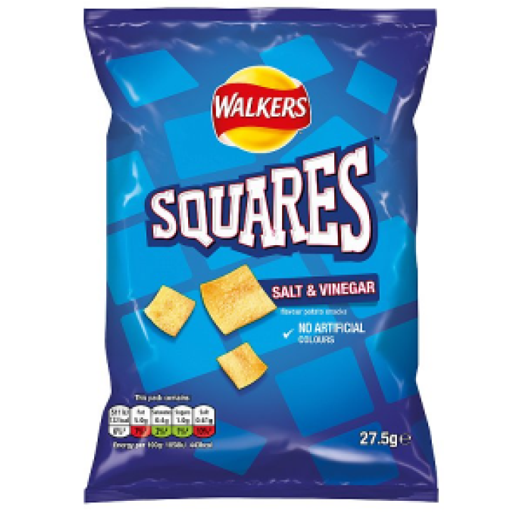 Walkers Squares Salt and Vinegar 27.5g