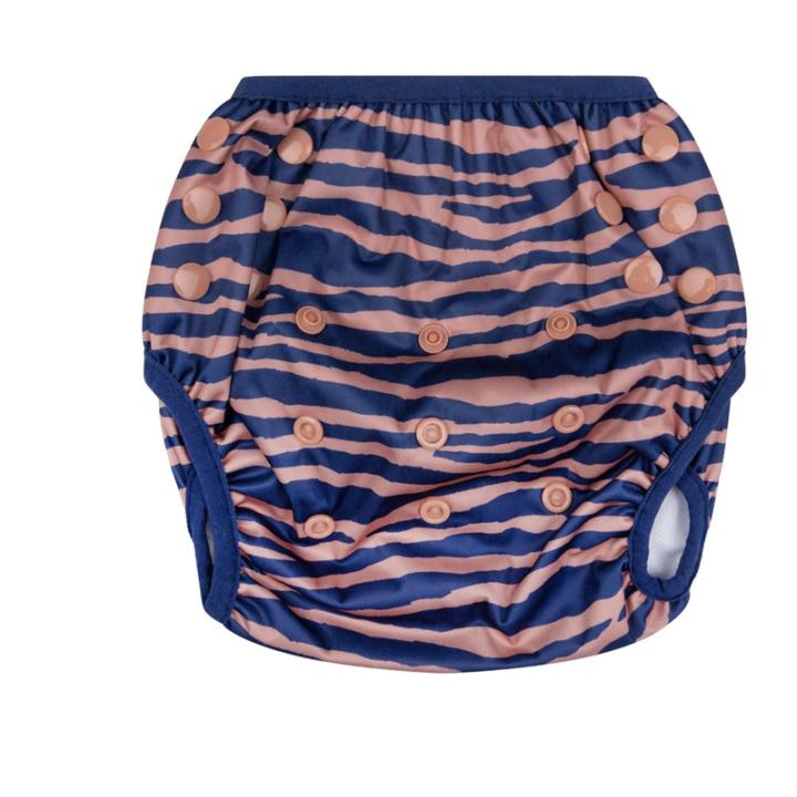 Swim Essentials Zwemluier Wasbaar - Blauw/Oranje Zebra - 0-3 jaar