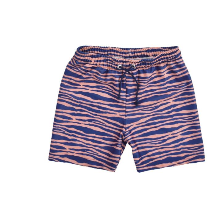 Swim Essentials Zwemboxer/Zwembroek Jongens - UV Zwemkleding Jongens - Blauw/Oranje Zebra - Maat 86/92