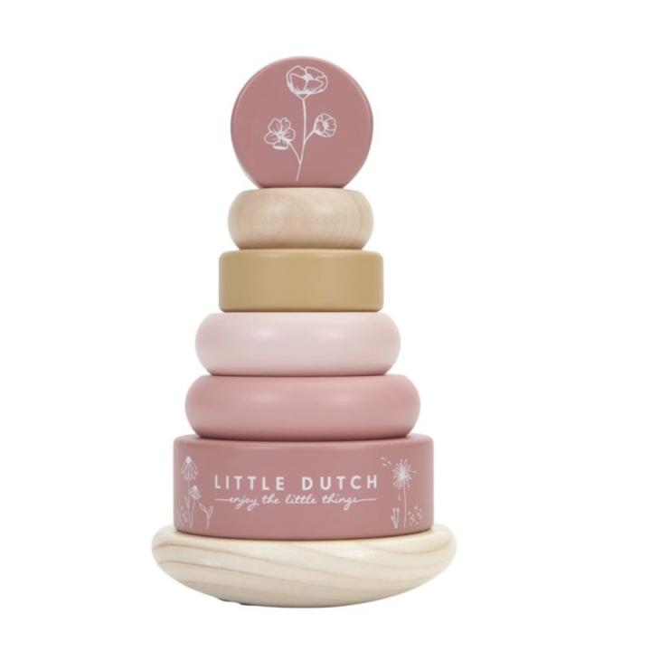 Houten tuimelpiramide | Little Dutch - Roze