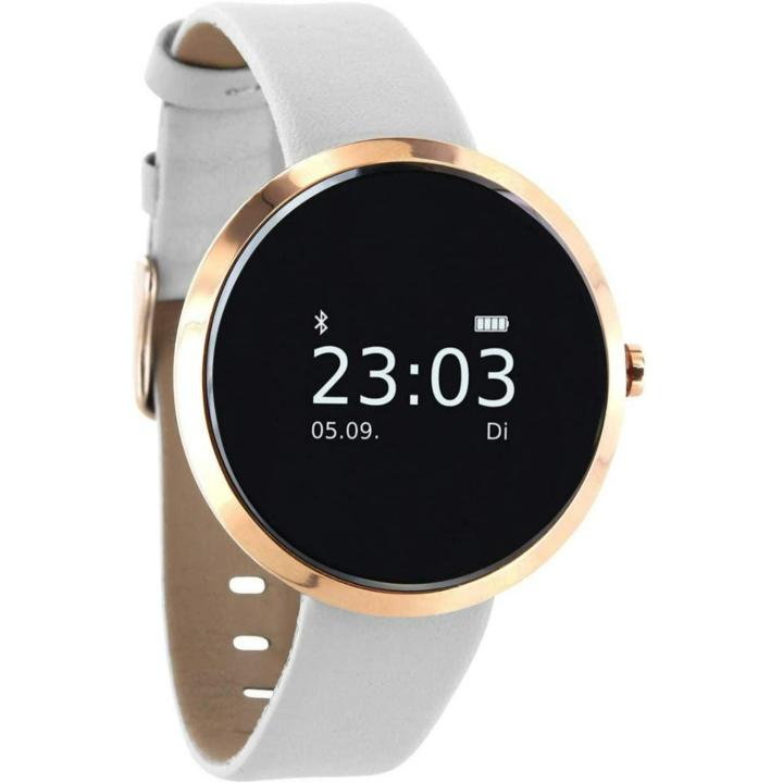 Ontdek de elegantie van onze dames smartwatch met fitnesstracker - Wit/Goud