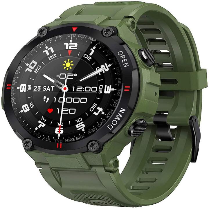 Ontdek de kracht en veelzijdigheid van onze multifunctionele smartwatch - Leger groen
