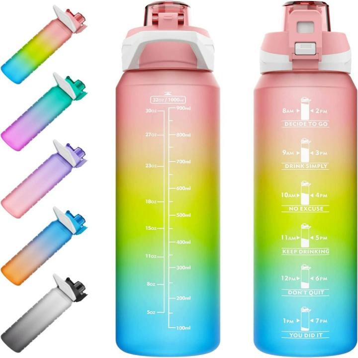 Blijf gehydrateerd en gemotiveerd met onze fitnesswaterfles van 1 liter - Haal het meeste uit je workouts! - roze