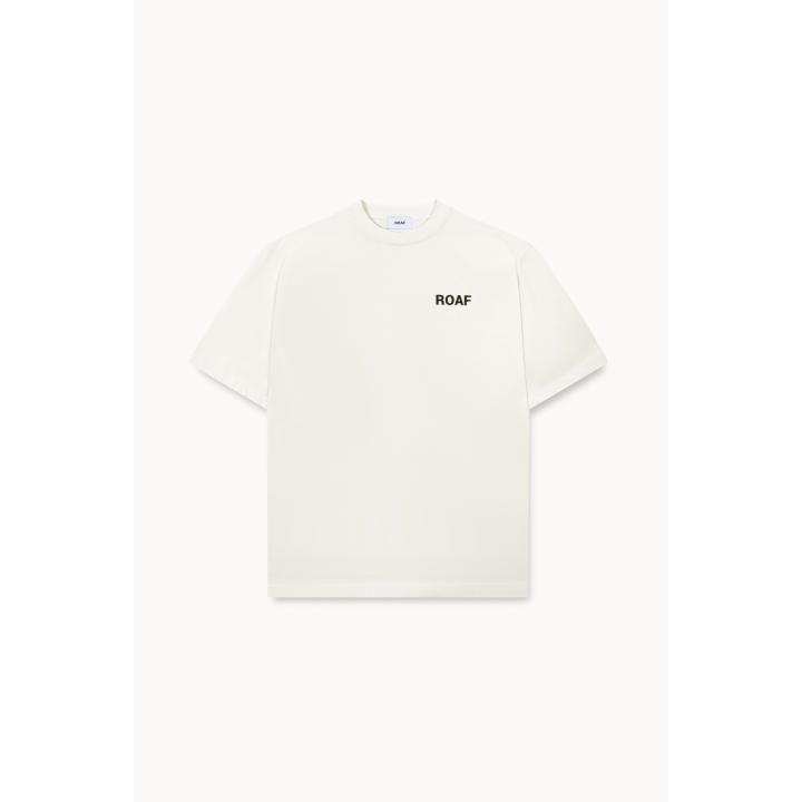 ROAF Logo Tee in Ecru Cotton - L