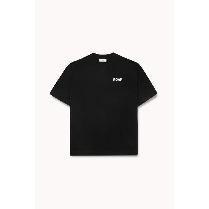 ROAF Logo Tee in Washed Black Cotton - XS
