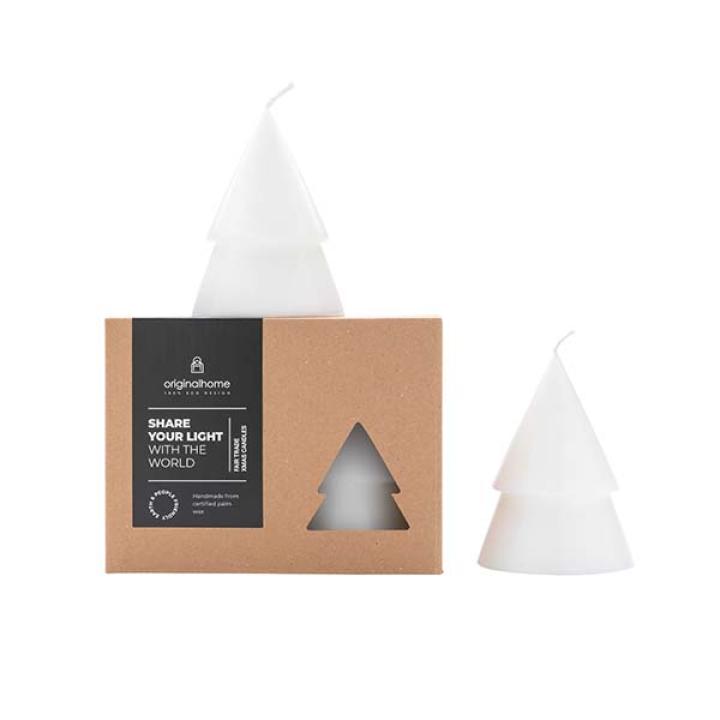 Original Home kerstboom kaars wit M - set van 2