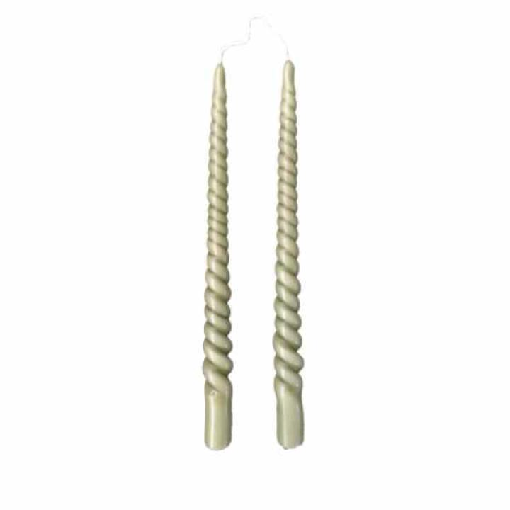 Rustik Lys Dinerkaars Swirl olive green