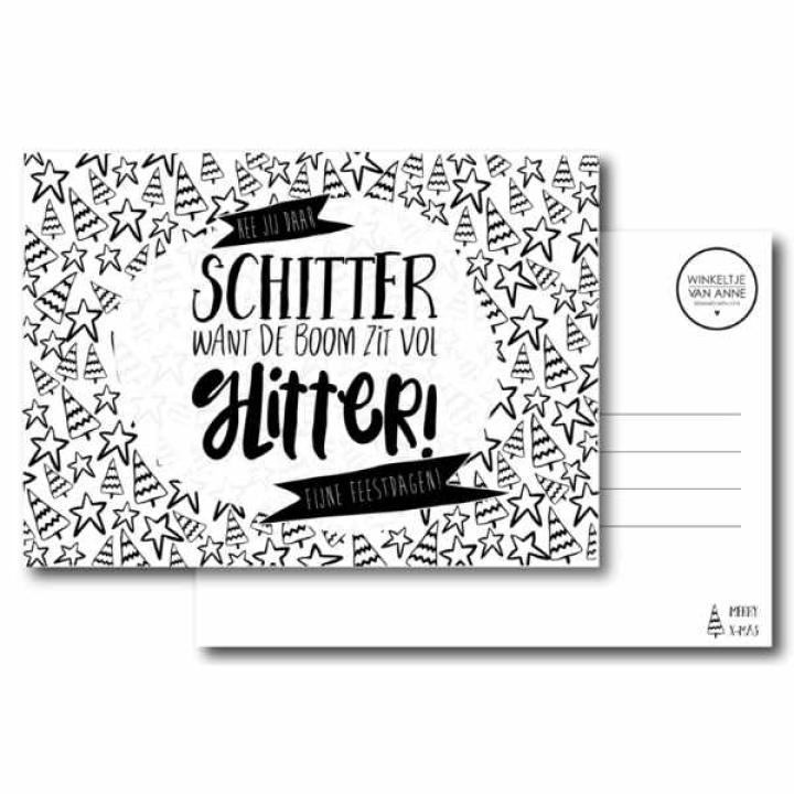 Kerst Kaart Schitter Glitter