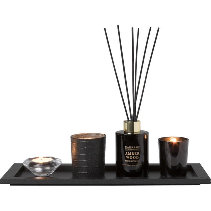 Cadeauset AMBER WOOD mooie giftset met geurstokjes en geurkaars