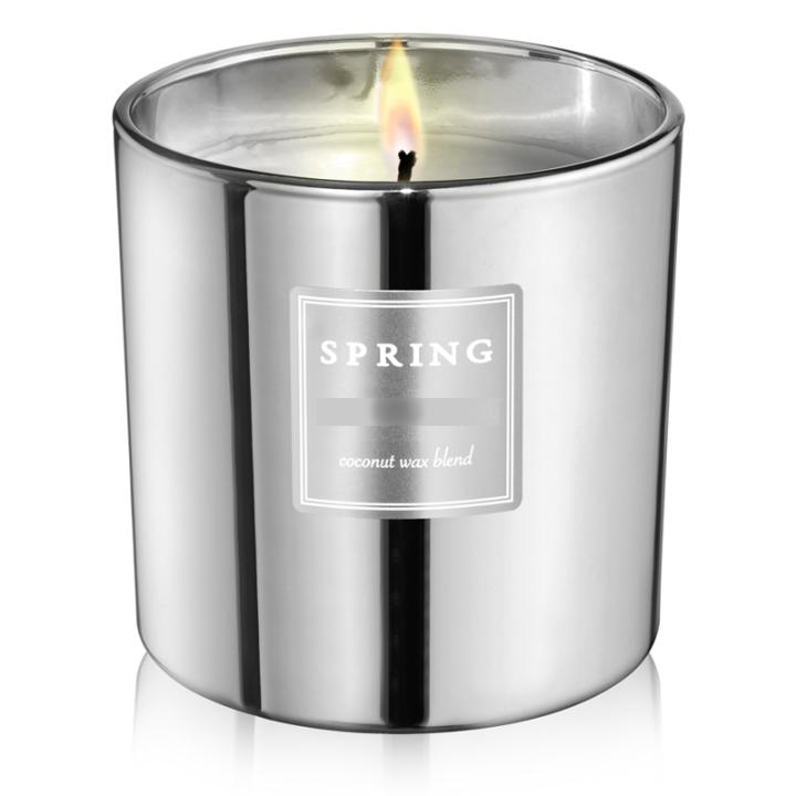 Geurkaars Flower of the Alps 240gr zilver rond - Spring Fragrances