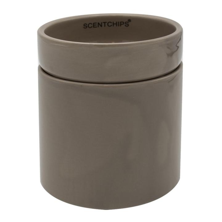 Waxbrander taupe 10x12.5cm met los bakje - ScentChips