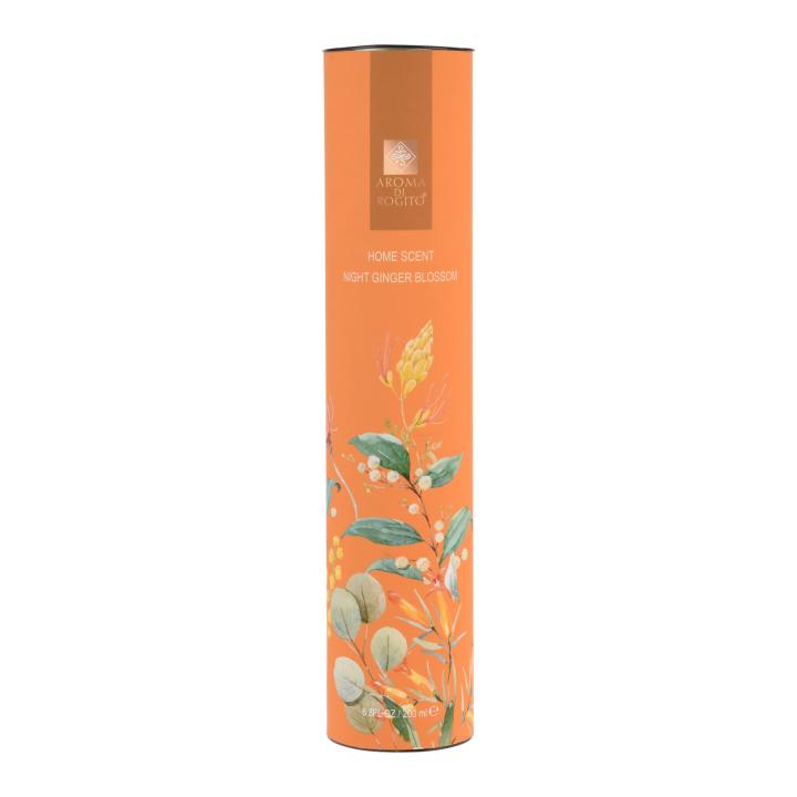 Geurstokjes Night Ginger Blossom 200ml in luxe koker cadeauverpakking (35cm)