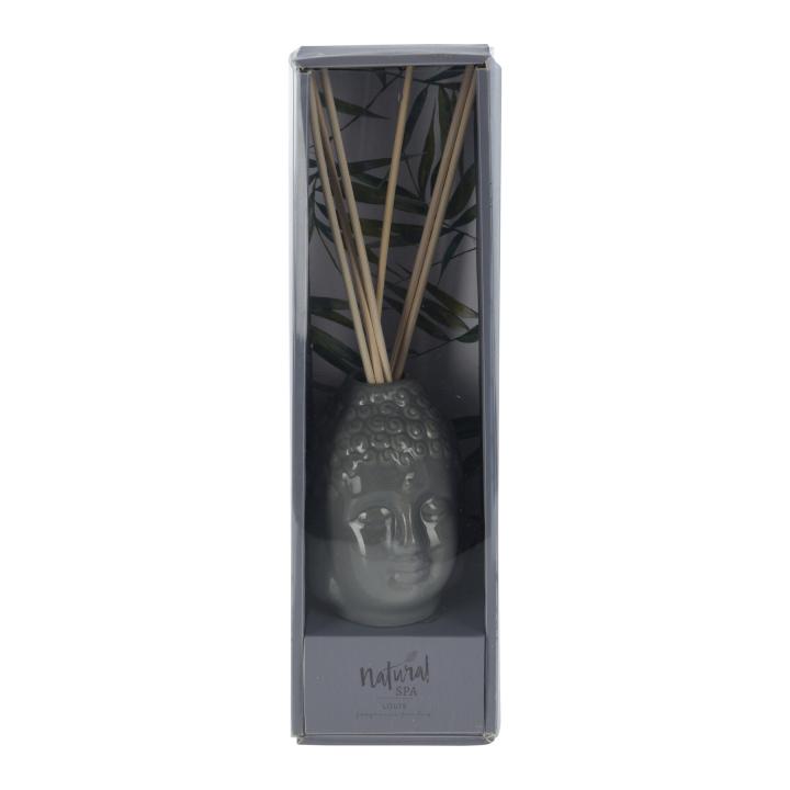 Geurstokjes in grijze keramische Buddha 100ml - geur: Lotus
