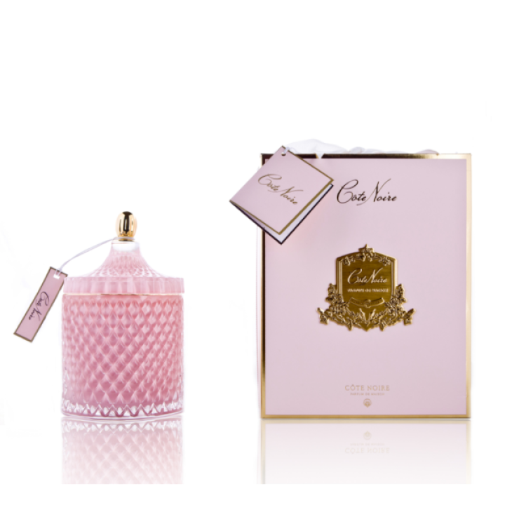 Geurkaars Pink Art Deco groot - Pink Champagne - Cote Noire (GML45006)