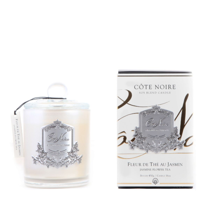 Geurkaars Jasmine Flower Tea 185gr zilver - Cote Noire