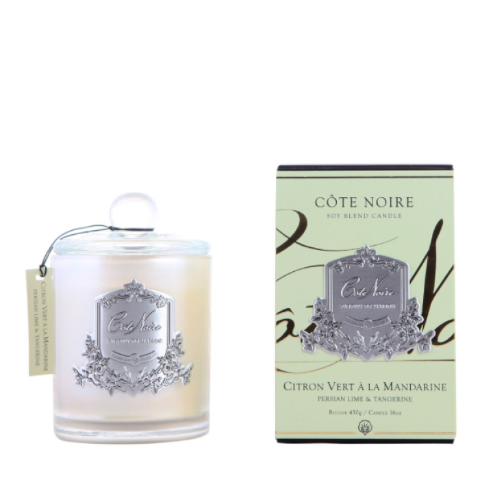 Geurkaars Persian Lime 450gr zilver - Cote Noire