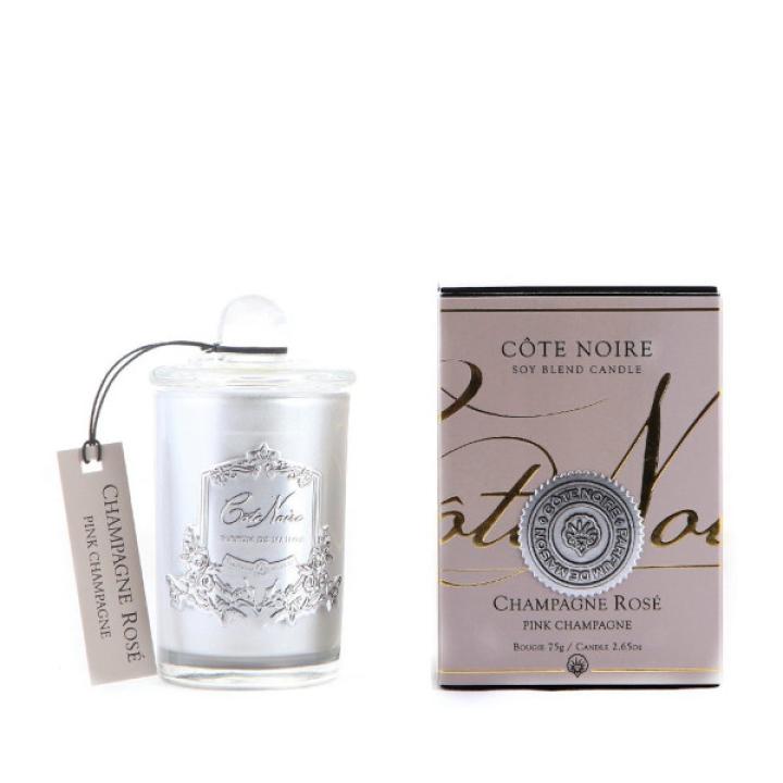 Geurkaars Pink Champagne 75gr zilver - Cote Noire