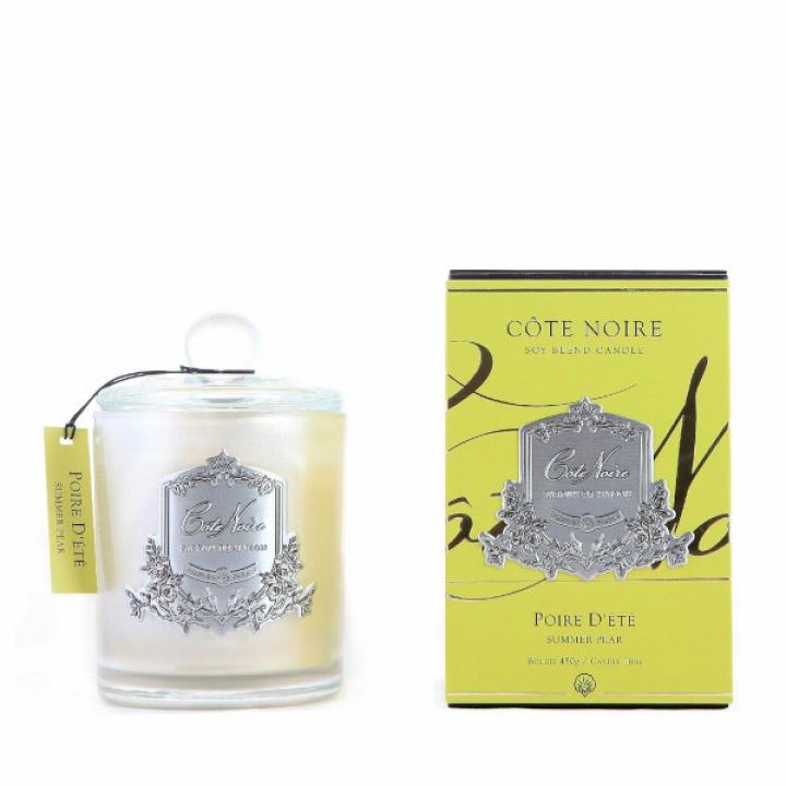 Geurkaars Summer Pear 185gr zilver - Cote Noire