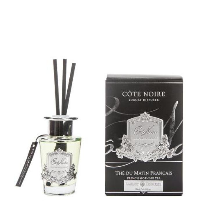 Geurstokjes French Morning Tea 90ml zilver - Cote Noire