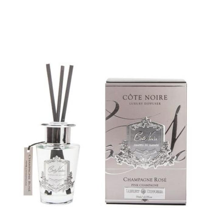 Geurstokjes Pink Champagne 90ml zilver - Cote Noire