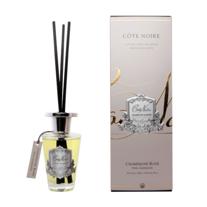 Geurstokjes Pink Champagne 150ml zilver - Cote Noire