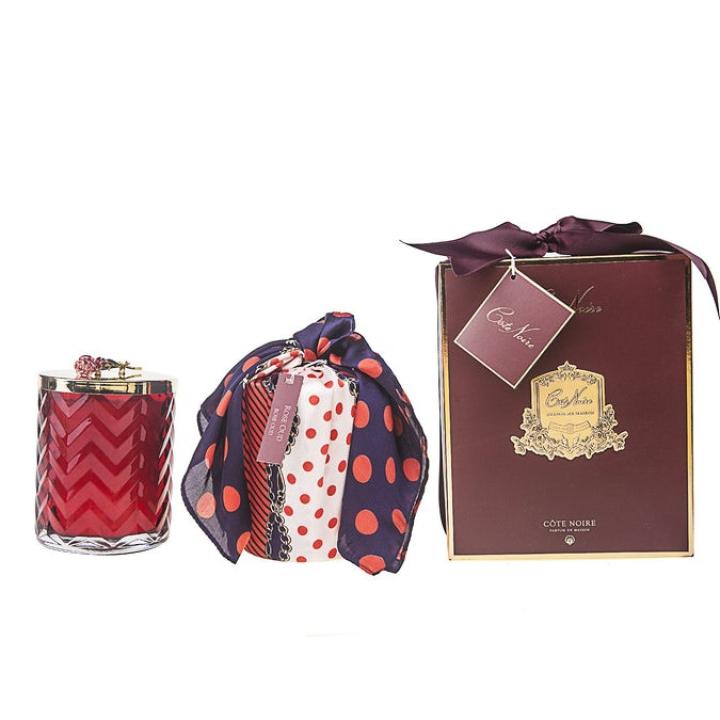 Geurkaars 600gr Herringbone Rose Oud - Cote Noire (HCG07)