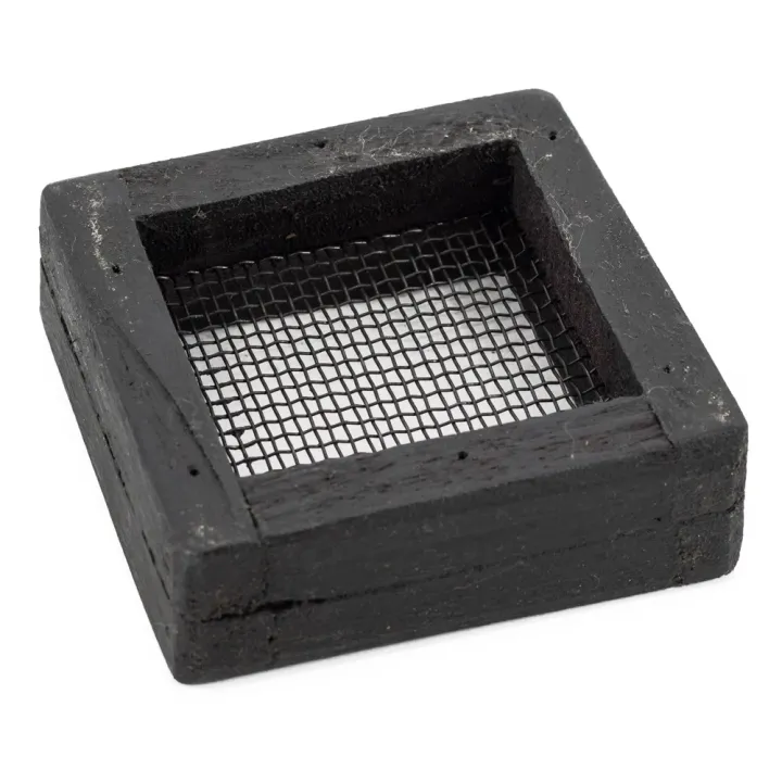 Houten mini rasp vierkant ZWART 8x8cm voor amberblokjes - hb1463