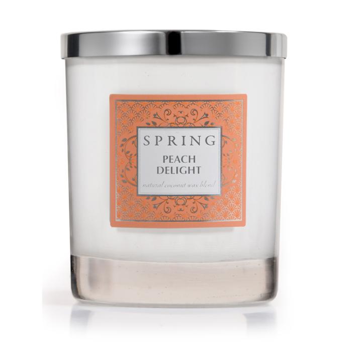 Geurkaars Peach Delight 160gr - Spring Fragrances