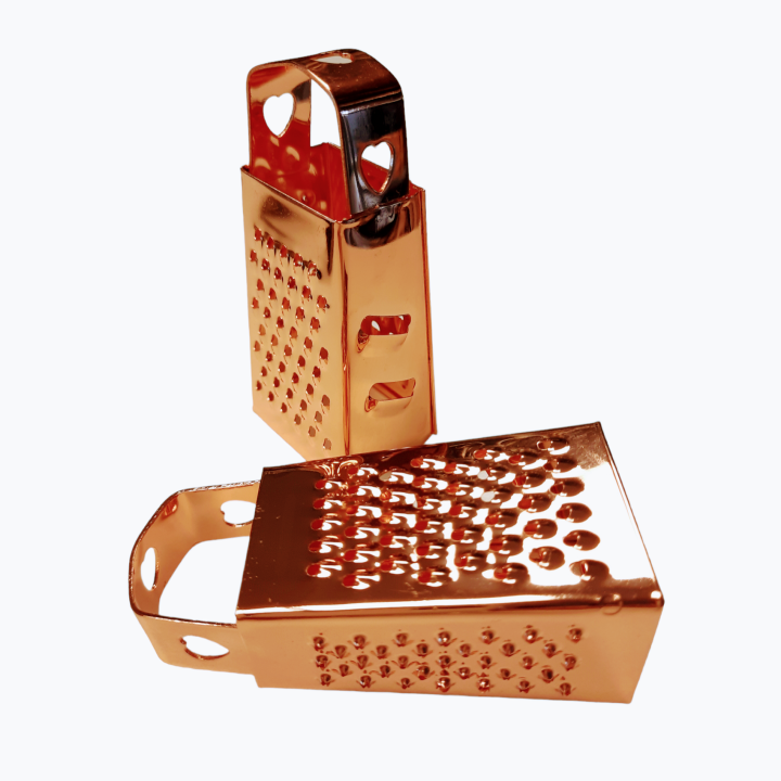 Mini rasp ROSE GOUD met hartje 7.5 cm voor amberblokjes
