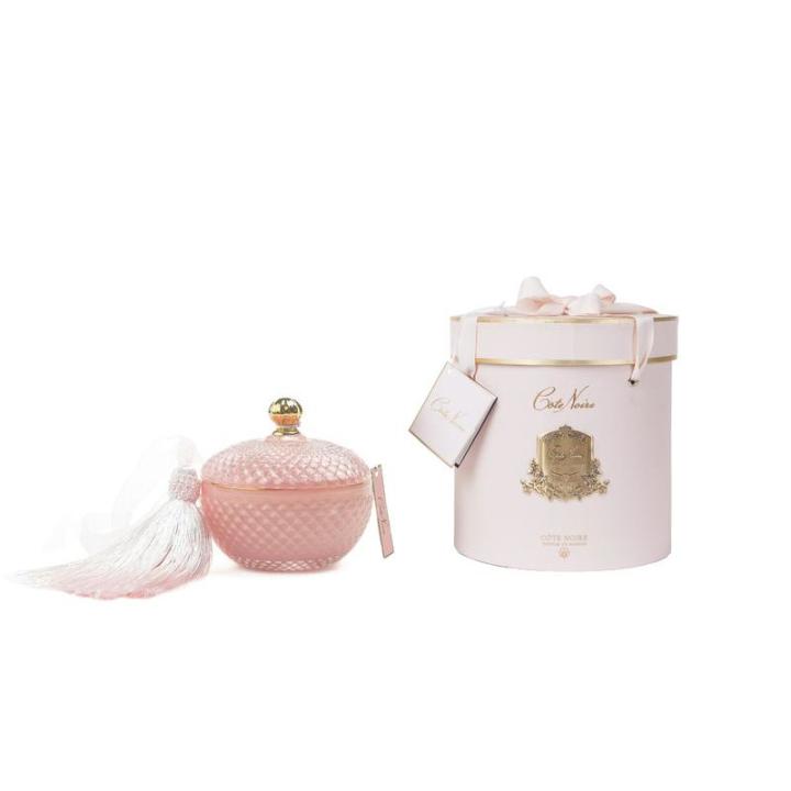 Geurkaars Pink Art Deco rond - Pink Champagne - Cote Noire (GML30002)
