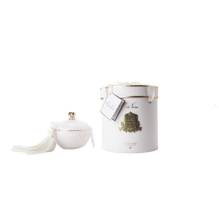 Geurkaars White Art Deco rond - Cote Noire (GML30003)