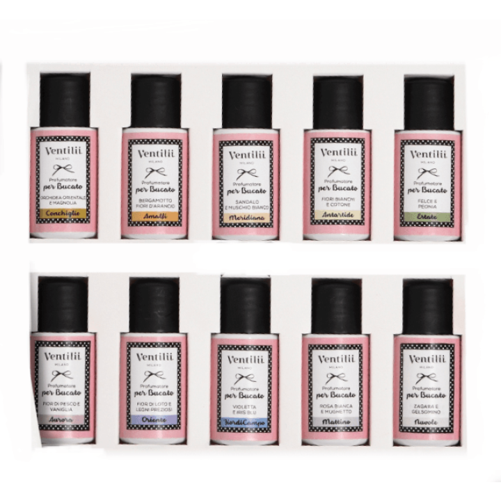 Wasparfum proefpakket 10 flesjes van 20ml - Ventilii Milano
