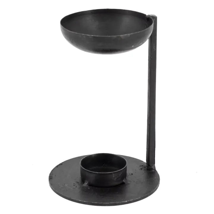 Waxwarmer 15x10 cm zwart metaal | waxbrander | geurbrander - hb1464