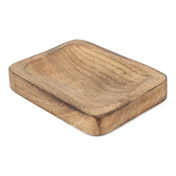 Massief houten schaaltje 15x11cm rechthoekig large - wt0503