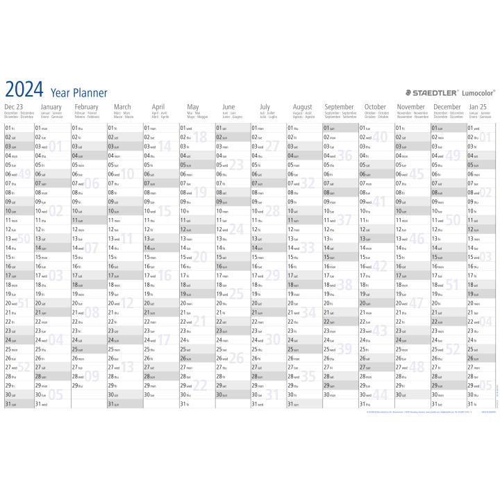 Jaarplanner 2024 Staedtler Lumocolor (84x60cm)