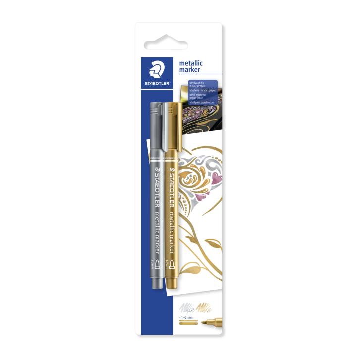 Metallic markers Staedtler goud en zilver - goud+zilver