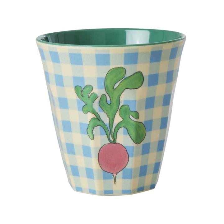 Melamine beker medium Ravishing Radish Print - Rice